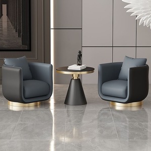 Sillón de cuero de Color de empalme giratorio Simple de lujo moderno Café Tres juegos para Hotel - Product Image 3
