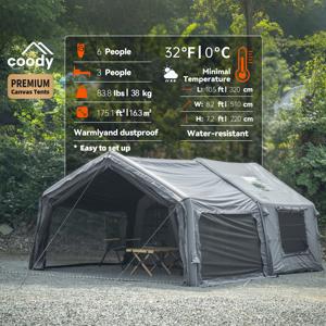 เต็นท์ลม Coody 8.0+Framed Foyer สีเทา ผลิตในจีน เต็นท์ลมขนาดใหญ่ยอดนิยมสำหรับครอบครัวสำหรับการตั้งแคมป์กลางแจ้ง - Product Image 2