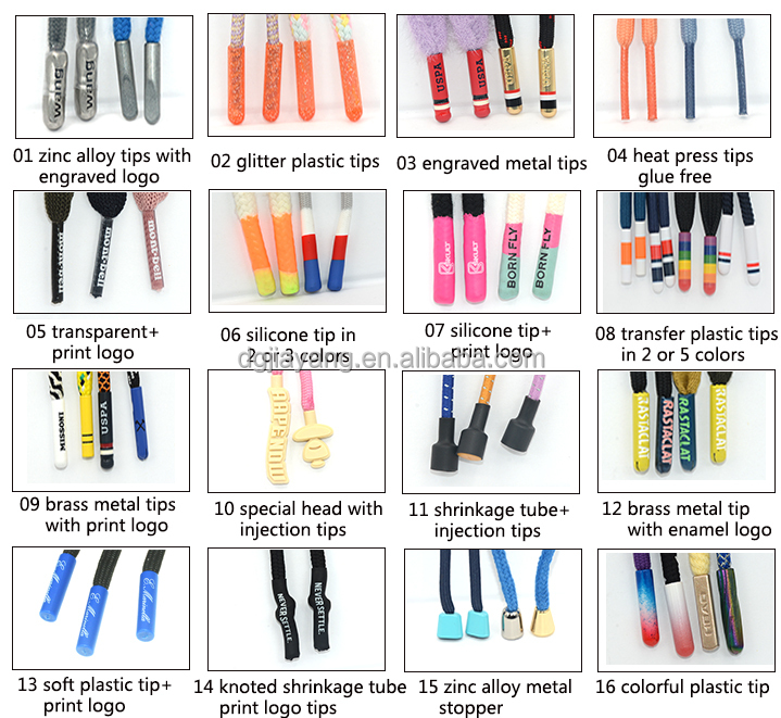 ODM OEM Flat Polyester Draw Cord Hoodies Customizable Eco-Friendly Plastic Tip Pants Short Lace Shoelaces Customizable