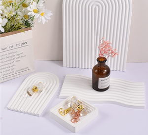 Plateau de présentation de coulée de résine pour la décoration de la maison <span class=keywords><strong>Jesmonite</strong></span> béton Art artisanat <span class=keywords><strong>moule</strong></span> en Silicone pour outils de gâteau comprend un plateau d'arc - Product Image 3