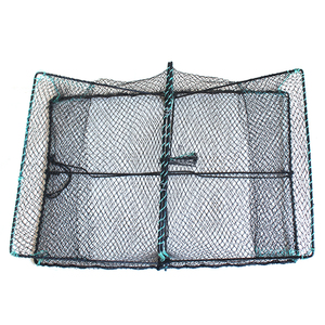 Hot Bán Có Thể Gập Lại Nuôi Trồng Thủy Sản Cua Tôm Fish Trap Vuông Lồng Giỏ 380D/9ply PE Multifilament <span class=keywords><strong>Net</strong></span> Trên Sông Đại Dương - Product Image 2
