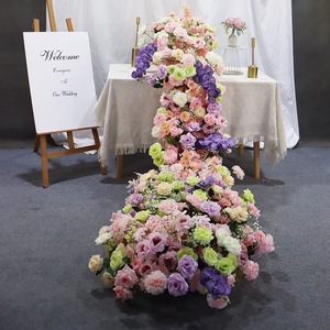 Chemin de table en roses artificielles pour la décoration de scène, de fête, de banquet ou comme centre de table - Product Image 5