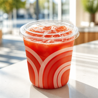 Gobelet en plastique transparent PP PET PLA biodégradable et compostable, écologique, avec logo personnalisé, 12-24 oz, pour boissons froides, vente en gros