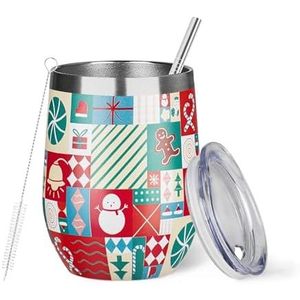 12oz Wine Tumbler with Lid Wine Glasses Double Wall Vacuum Travel Mugs stainless steel Coffee <b>Cup</b> for <b>Cold</b> & Hot Drinks - Product Image 5