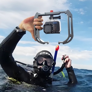 Dual <strong>Silicone</strong> Handles Aluminium Waterproof Camera Holder Stabilizer Rack Stand <strong>Underwater</strong> Diving Rig Diving Equipment - Product Image 1