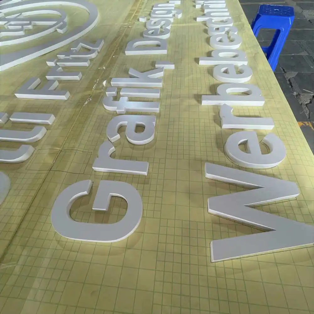 Custom logo shop sign flat cut 3d acrylic letters sign for outdoor signage custom sign for store with custom light