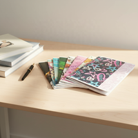 Cahier d'exercices personnalisable en couleur et en taille, reliure agrafée, logo personnalisé, couverture brillante/artistique/effaçable pour les écoles