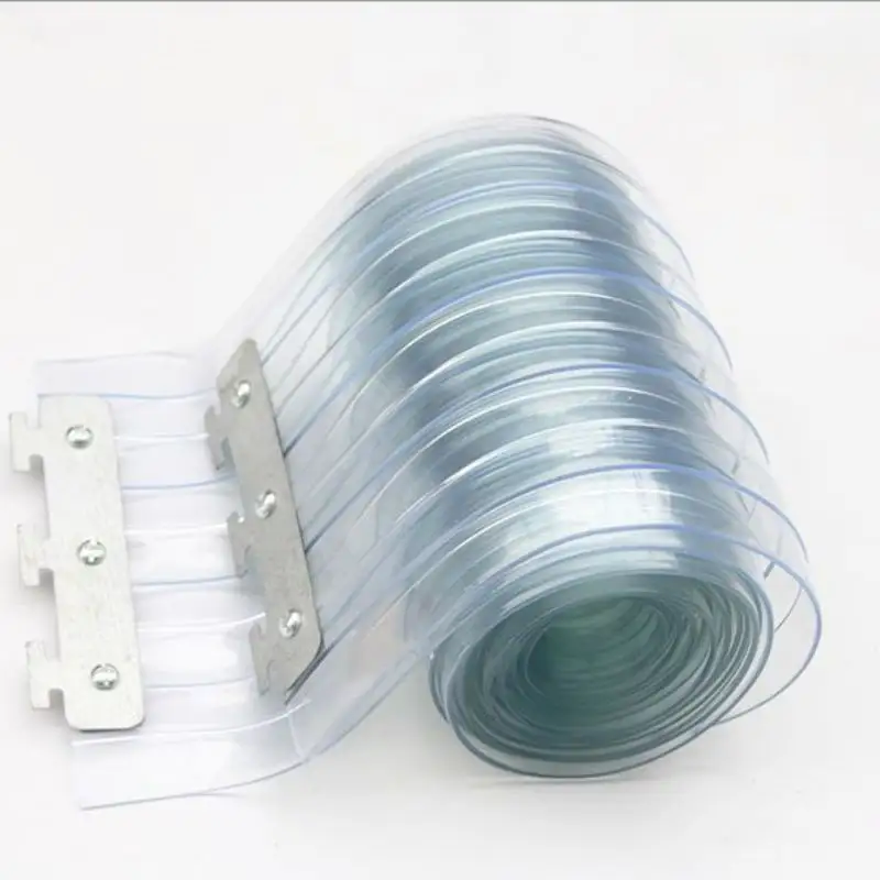 2mm Thick Walk in Ribbed PVC Plastic Vinyl Strip Curtain para Coolers e Warehouse Doors