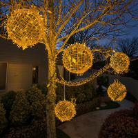 Toprex wasserdichte Weihnachts dekorationen hängen Baum gefaltet 3D LED runde LED Kugel beleuchtet Ball für den Außenbereich