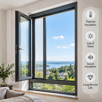 Fenêtres en aluminium à rupture de pont thermique sur mesure pour les projets de villas, d'hôtels et de bâtiments résidentiels aux États-Unis avec verre double vitrage Low-E
