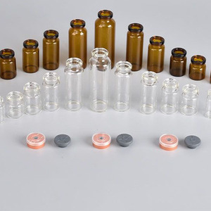 Amber Borosilicate Glass Laboratory Vials 20ml <b>Crimp</b> Top Caps Sample <b>Set</b> - Product Image 1