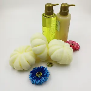 淡黄色丝帕花形状沐浴泡芙提示商品出厂价格