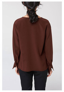 Weiches Elegantes Seiden-Crêpe-de-Chine-Hemd Mattes Seidenhemd für Damen - Product Image 5