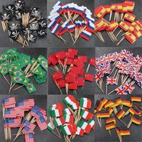 Drapeaux personnalisés pour cure-dents, logo sur mesure, pics à burger et sandwich en bambou biodégradable, vente en gros, fournitures pour événements et traiteur