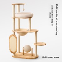 Grand arbre à chat de luxe multifonctionnel avec 4 niveaux et jouet pour chat résistant aux griffures pour usage intérieur et divertissement autonome
