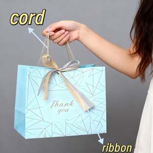 Bolsa de Papel Azul para Joyería, Compras, Ropa y Regalos, con Asa, Diseño de Logotipo Personalizado, de Lujo, para Promoción, Venta al Por Mayor - Product Image 3