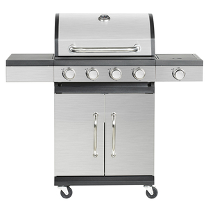 Gril à gaz propane commercial avec 4 brûleurs Chariot de cuisine extérieur portable Barbecue en acier Camping <span class=keywords><strong>Fonction</strong></span> de rôtisserie intérieure - Product Image 3