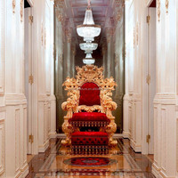 Style européen Luxueux en bois doré Style baroque Salon Fauteuil de luxe sculpté antique Fauteuil en bois massif