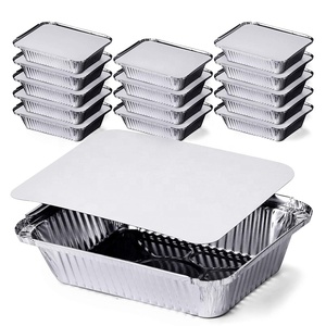 Barbecue Disposable Aluminum Foil Lunch Box Thickened Heat-resistant Packaging Plate with Sealed Cover