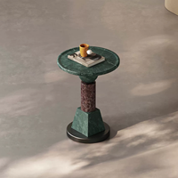 Table d'appoint en marbre de luxe léger, table basse ronde pour hôtel, restaurant, café, table d'appoint pour canapé, table d'appoint pour salon