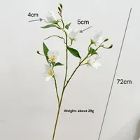 Bunga Angin Eustoma Campanula Sutra Buatan Warna Ungu Biru Modern Tahan Lama, Rangkaian Bunga Dekoratif Kelas Atas Buatan Tangan
