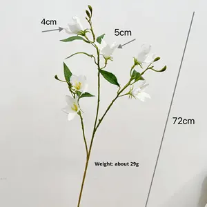 Paarsblauwe kunstzijde Eustoma Campanula windgong bloem hoogwaardig decoratief bloemstuk handboeket Campanula - Product Image 6