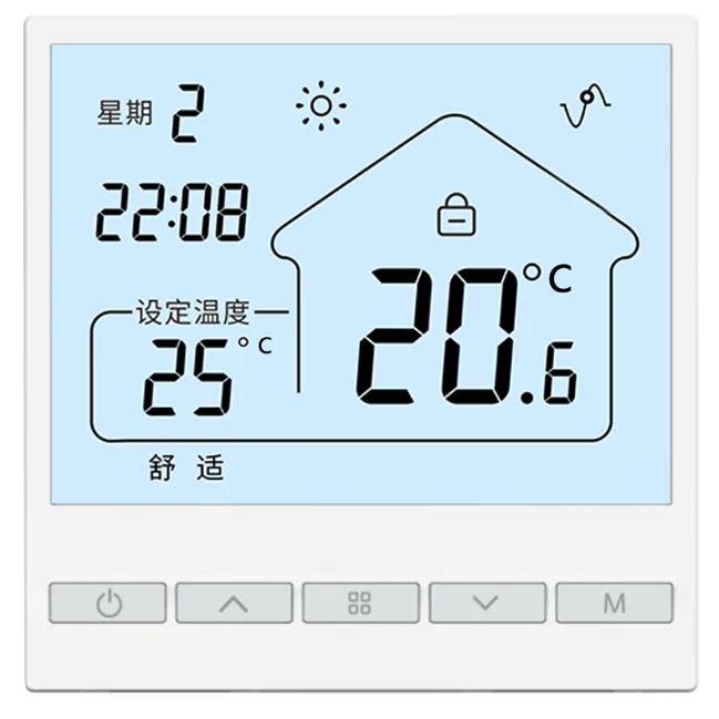 Çok fonksiyonlu kapalı klima tek kontrol elektrikli yerden ısıtma odası Wifi akıllı termostat