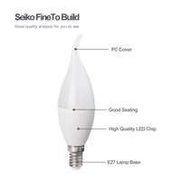 Offre Spéciale E27 B22 E14 5W 7W 9W Led Bougie Ampoule SKD CKD COB PBT + PS Led Bougie Lampe Ampoule Lumière Matière Première Led Ampoule