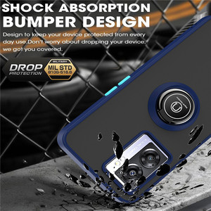 Funda de teléfono con anillo de cubierta mate esmerilada magnética a prueba de golpes para OPPO A57 A58 A17 A16K Realme C30 C55 Narzo 50i Prime C33 10 Pro + - Product Image 5