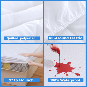Bán buôn 100% polyester nệm bảo vệ giường lỗi bằng chứng không thấm nước không gây dị ứng dành cho người lớn được trang bị tấm phong cách - Product Image 5