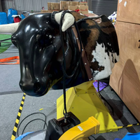 Parcours d'obstacles gonflable avec taureau mécanique et machine à faire tourner, équipement de terrain de jeu pour enfants, jeu de défi familial en PVC pour parc