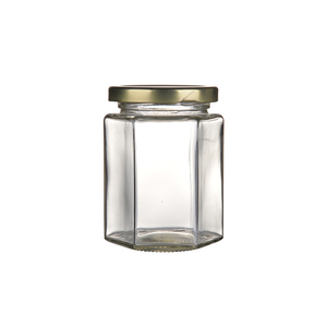 120ml hexagonal honey glass bottle storage food glass jar
