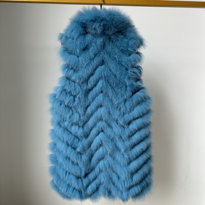 Nuovo Gilet in vera pelliccia di volpe giacca elegante Gilet lungo giacca in morbida pelliccia soprabito <span class=keywords><strong>senza</strong></span> <span class=keywords><strong>maniche</strong></span> invernale - Product Image 2
