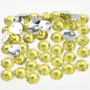 Strass en résine Oleeya, pierres précieuses en vrac, 8+8, cristaux ronds, strass à dos plat argenté à coudre pour robe de mariée - Product Image 4