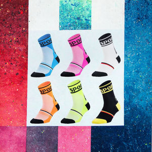 Chaussettes de sport imprimées écologiques pour hommes, femmes et jeunes, chaussettes de cyclisme tricotées, hauteur mi-mollet, activités de printemps, course à pied, vélo - Product Image 3