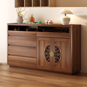 Personnalisé en Chine Table console de luxe intelligente au design moderne Armoire de rangement de cuisine <span class=keywords><strong>Buffet</strong></span> à présentoir en bois massif - Product Image 1