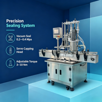 Machine de capsulage automatique rotative linéaire à grande vitesse avec trieuse et alimentateur de bouchons pour bouteilles en plastique, en verre et canettes, multi-têtes