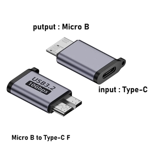 Adaptateur USB A/C vers Micro B 3.0 10Gbps convertisseur de synchronisation de données Super Speed pour Macbook Pro <span class=keywords><strong>Samsung</strong></span> HDD <span class=keywords><strong>SSD</strong></span> Type C vers adaptateur Micro B - Product Image 2