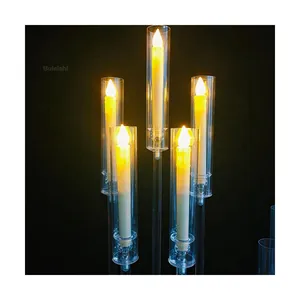 8.85inch Electrical Wax 23cm Tall LED Candles White Ivory Color Remote Control LED Flameless Taper Candles