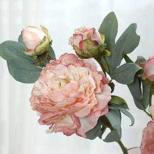 Fleur artificielle haut de gamme 28 couches à bords brûlés, pivoine, pour <span class=keywords><strong>d</strong></span>écoration de salon, ornement artificiel, simulation de mariage, vente en gros - Product Image 3