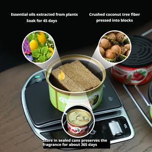 Diffuseur de parfum pour <span class=keywords><strong>voiture</strong></span> en boîte d'aluminium, désodorisant en fibres de coco, aromathérapie automobile - Product Image 3