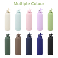 Personnalisé 	 Bouteilles d'eau isothermes double paroi 750 ml sans BPA en acier inoxydable, avec paille, pour la gym