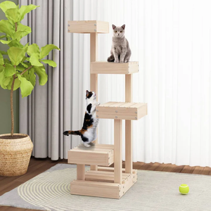 Casa para Gatos Moderna y Avanzada de Madera, Cama para Mascotas con Diseño Desmontable y Móvil, Muebles para Mascotas de Interior - Product Image 5