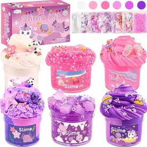 Set Premium de Slime con Texturas Suaves, Brillantes y Esponjosas, Adornos Lindos, Calmante, Táctil, Juguete Premio para Niños - Product Image 1
