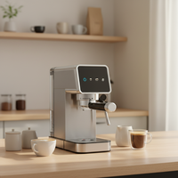 Machine à café expresso intelligente à commande tactile pour la maison, 1350 W, semi-automatique, pour la maison et le bureau, machine à café italienne
