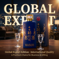 Exquisito Baijiu Chino 53% vol: Licor con Aroma a Salsa con Caja de Regalo |   Licor de Sorgo Oriental |   Baijiu Añejo de Rico Sabor para Exportación