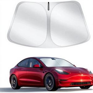 <span class=keywords><strong>Pare</strong></span>-<span class=keywords><strong>soleil</strong></span> pliable en polyester de couleur unie pour <span class=keywords><strong>pare</strong></span>-brise avant de voiture <span class=keywords><strong>Tesla</strong></span> OLIVER, compatible avec les modèles 3, <span class=keywords><strong>Y</strong></span>, S - Product Image 1