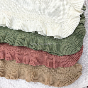 Quà Tặng Tốt Nhất Chăn Dệt Kim An Toàn Bằng Cotton Cho Trẻ Sơ Sinh Chăn Dệt Kim Viền Diềm Xếp Nếp Thủ Công Cho Bé Gái 90X70Cm - Product Image 4