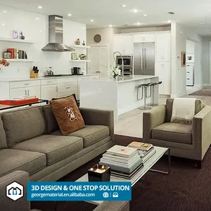 Desain Interior rumah gaya Amerika 3D Max konsultan Rendering rencana utama konstruksi gambar rencana lantai homoyler