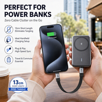 Kabel USB C Male ke USB C Male USB4 Fungsi Penuh Flat Cable 40Gbps 240W 4K 60Hz PD Gantungan Kunci Portabel Kabel Pengisian Daya Pendek